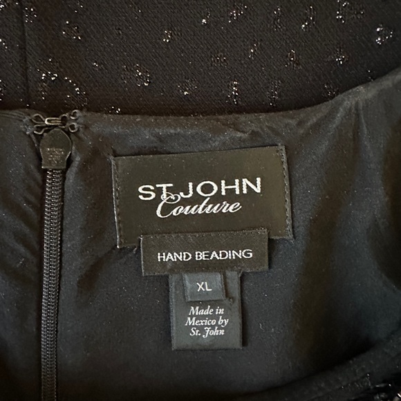 St.  John Couture Short Sleeve Black Top w/Tags - Picture 3 of 5